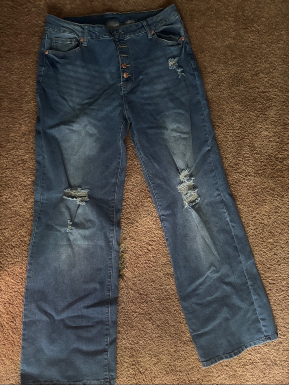 Classic Distressed Women's Blue Jeans
